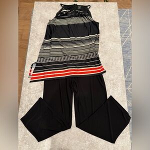Chic Black and Red Striped Women's Jumpsuit
